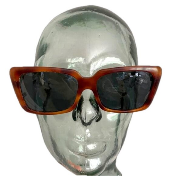 Vintage Brown Tortoise Rectangular Sunglasses - made in France 🇫🇷 - Picture 3 of 10